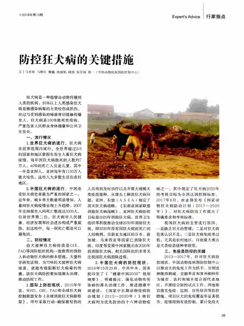 防控狂犬病的关键措施