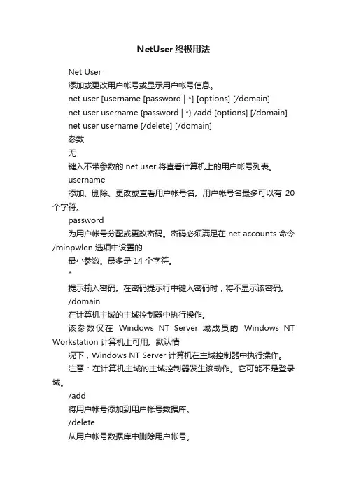 NetUser终极用法