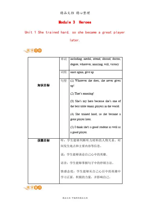 新外研版九年级上册英语 Module 3 Unit 1 教案(教学设计)