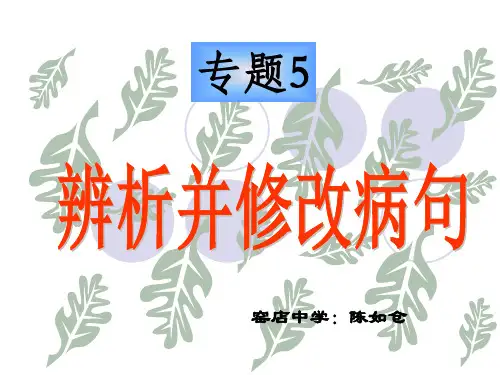 高考辨析并修改病句ppt课件