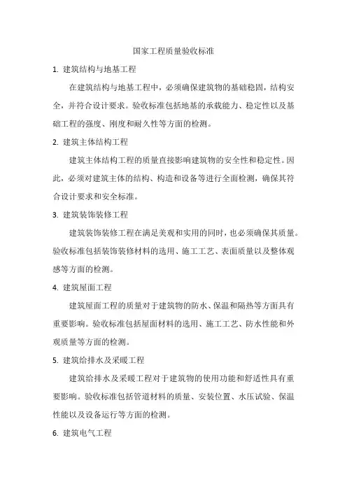 国家工程质量验收标准