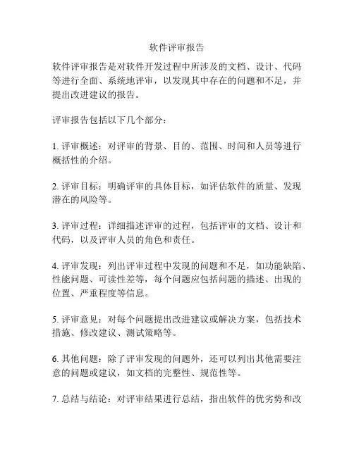 软件评审报告