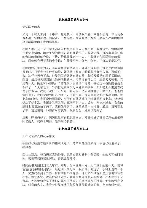 记忆深处的她作文