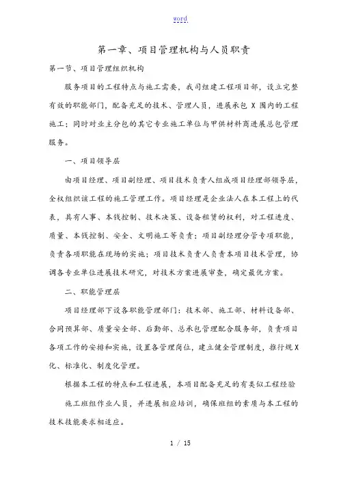 项目管理系统机构.和人员职责