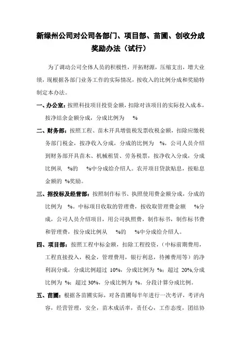 分成办法