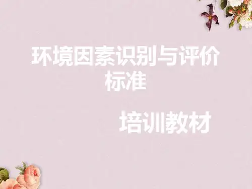 环境因素识别与评价标准培训教材(PPT 31页)