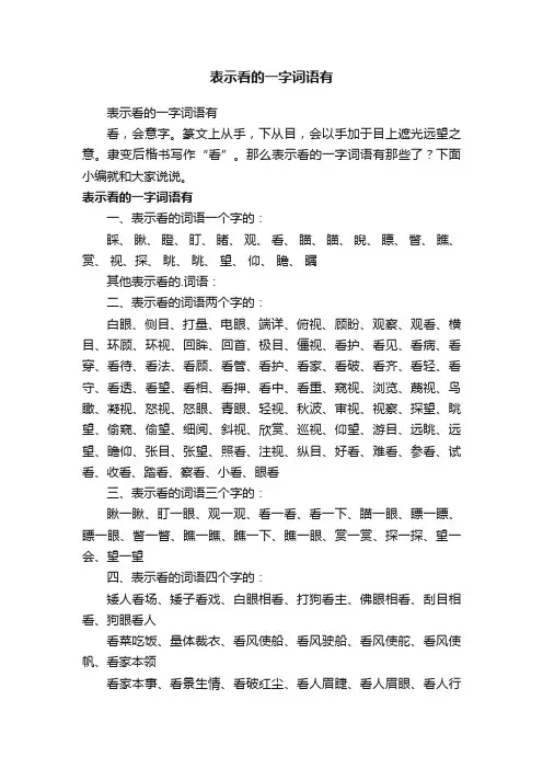 表示看的一字词语有