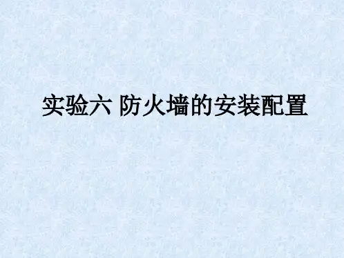 防火墙的安装和调试