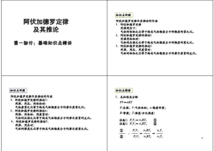 阿伏加德罗定律及其推论