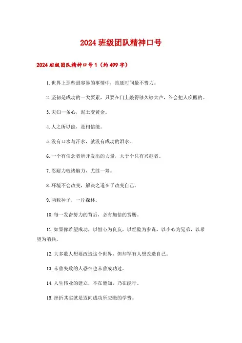 2024班级团队精神口号_1