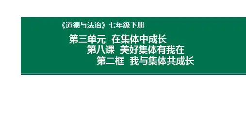 七年级道德与法治下册 (我与集体共成长)教育课件