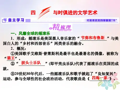 浙江专版2020学年高中历史专题八19世纪以来的文学艺术四与时俱进的文学艺术课件人民版必修3