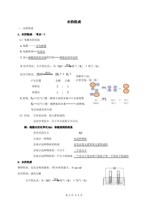 水的组成