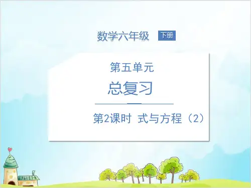 六年级下册数学总复习数与代数 式与方程 式与方程优秀PPT北师大版 