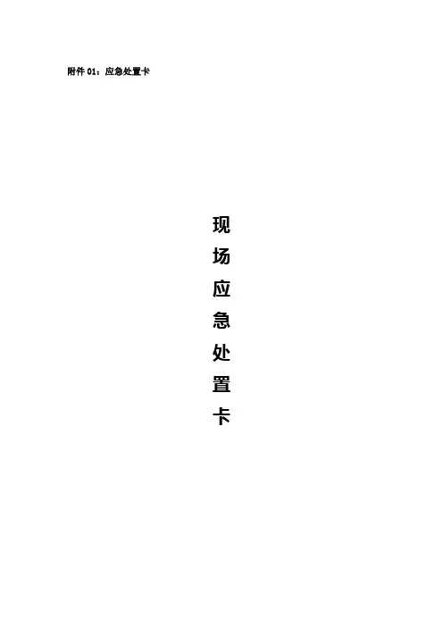 硝酸操作岗位应急处置卡
