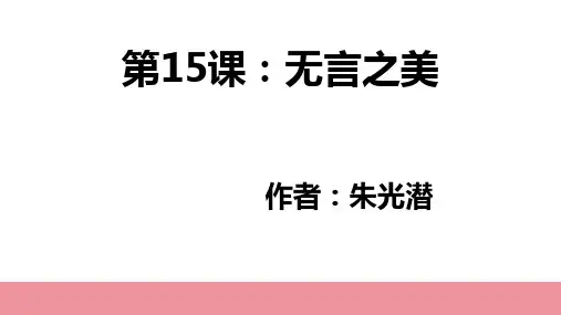 《无言之美》ppt课件