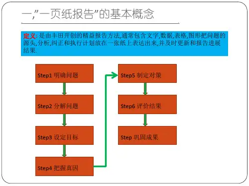 一页纸报告-----标准化精简化可视化