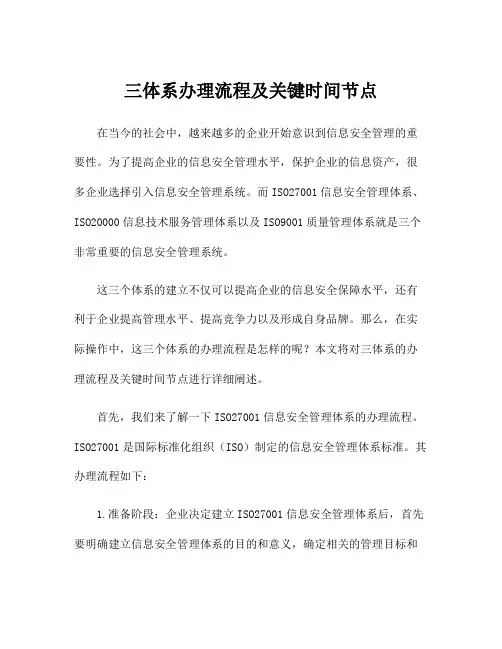 三体系办理流程及关键时间节点