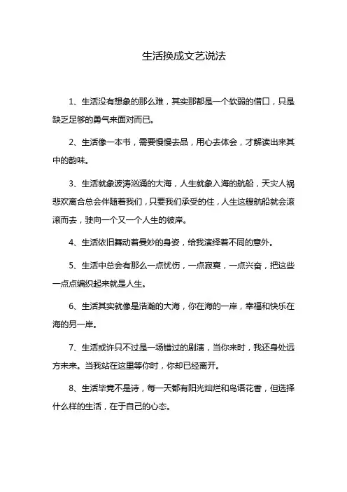 生活换成文艺说法