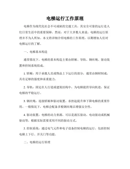 电梯运行工作原理