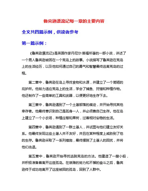 鲁宾逊漂流记每一章的主要内容