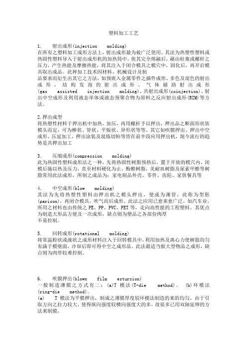 塑料加工工艺