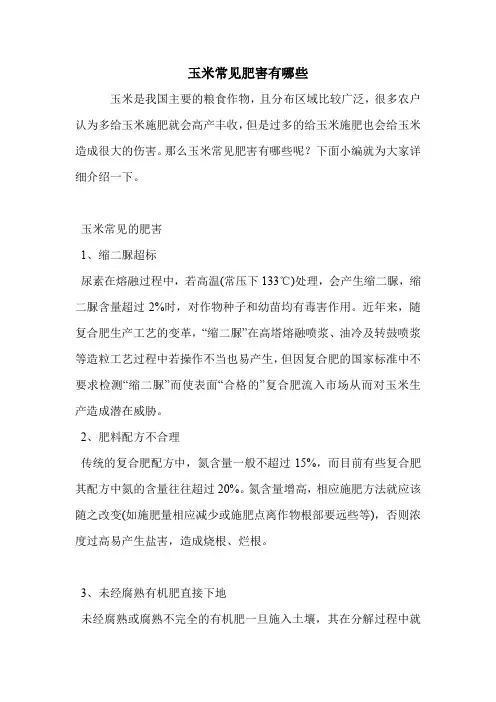 玉米常见肥害有哪些.doc