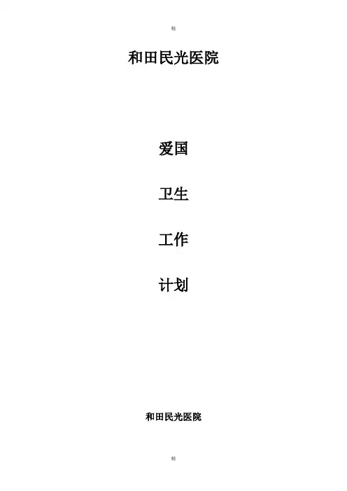 爱国卫生工作计划