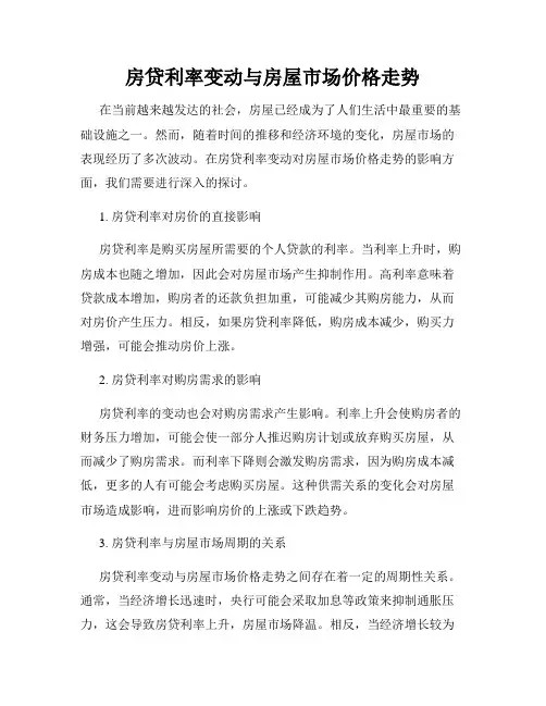 房贷利率变动与房屋市场价格走势