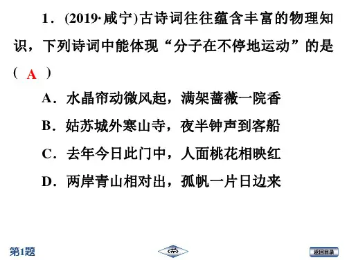 2020春苏科版八年级物理下册第7章从粒子到宇宙 检测课件(共53张PPT)