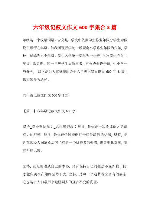 六年级记叙文作文600字集合3篇_1