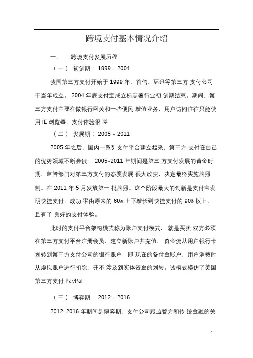 (完整word版)跨境支付基本情况介绍