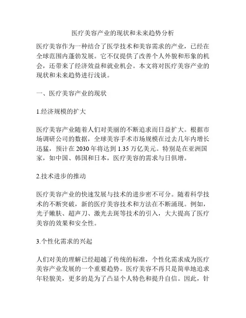 医疗美容产业的现状和未来趋势分析