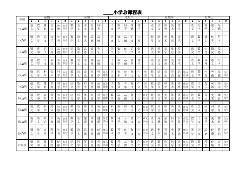 小学总课程表