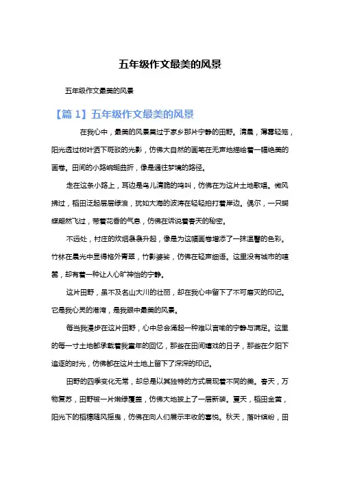 五年级作文最美的风景