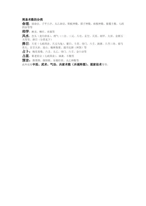 周易术数分类