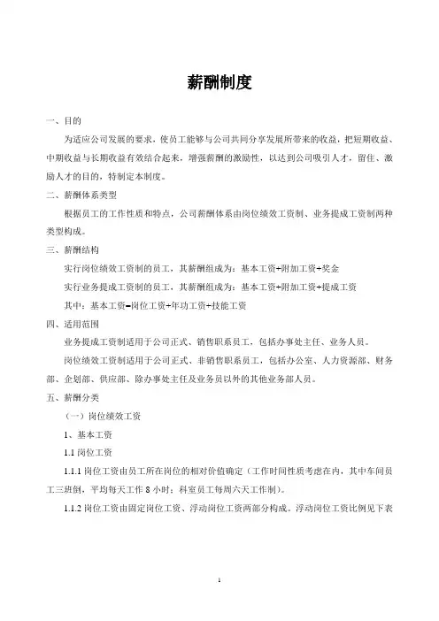 公司薪酬制度