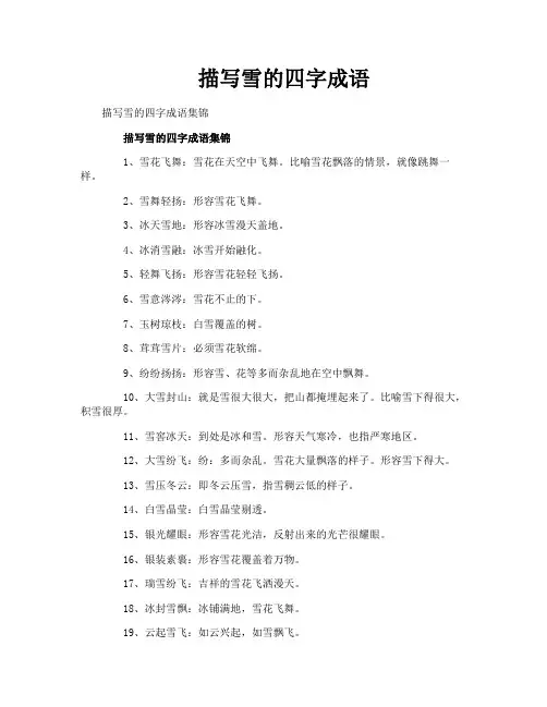 描写雪的四字成语
