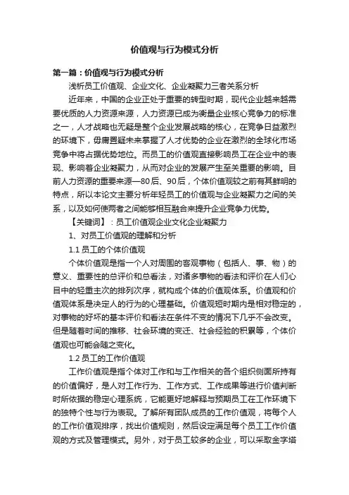 价值观与行为模式分析