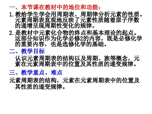 鲁科版化学必修二1.3《元素周期表的应用》讲课课件(共21张PPT)