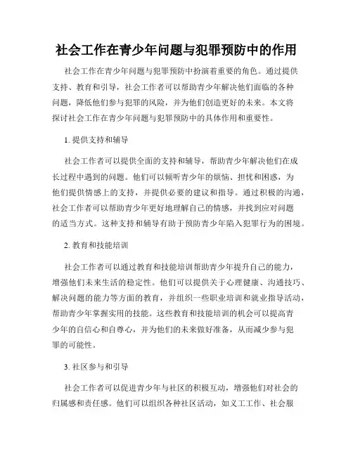 社会工作在青少年问题与犯罪预防中的作用