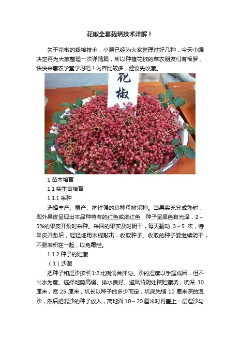 花椒全套栽培技术详解！