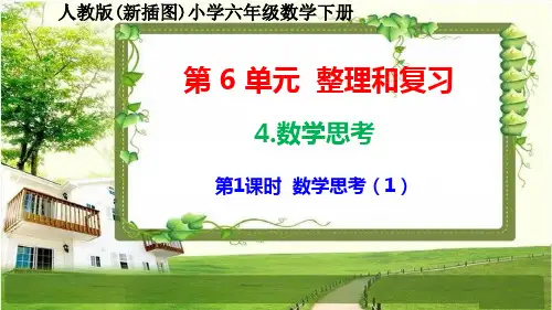 人教版新插图小学六年级数学下册6-4-1《数学思考(1)》课件