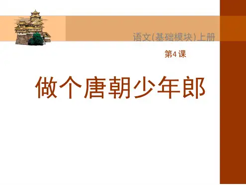 做个唐朝少年郎全解