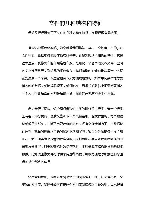 文件的几种结构和特征
