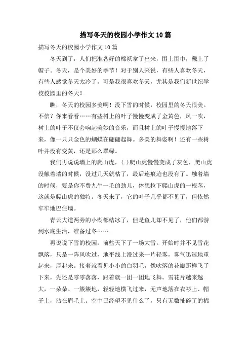 描写冬天的校园小学作文10篇