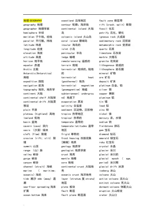托福学科词汇大全