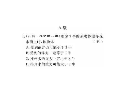 中考物理(黔东南三洲专版)总复习精练课件：第九章浮力.pptx (共23张PPT)