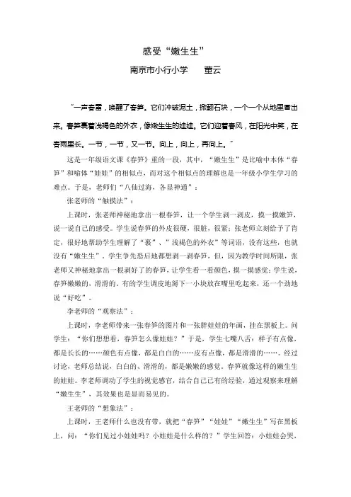 案例(1)感受“嫩生生”(董云)
