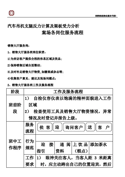 汽车吊机支腿反力计算及梁板受力分析